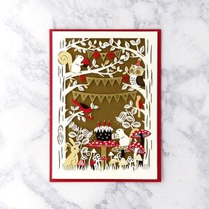 🆕Papyrus Laser-Cut Paper Woodland Birthday Greeting Card